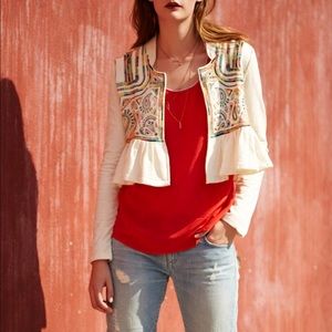 Anthropologie Maeve Silk Racer Tank